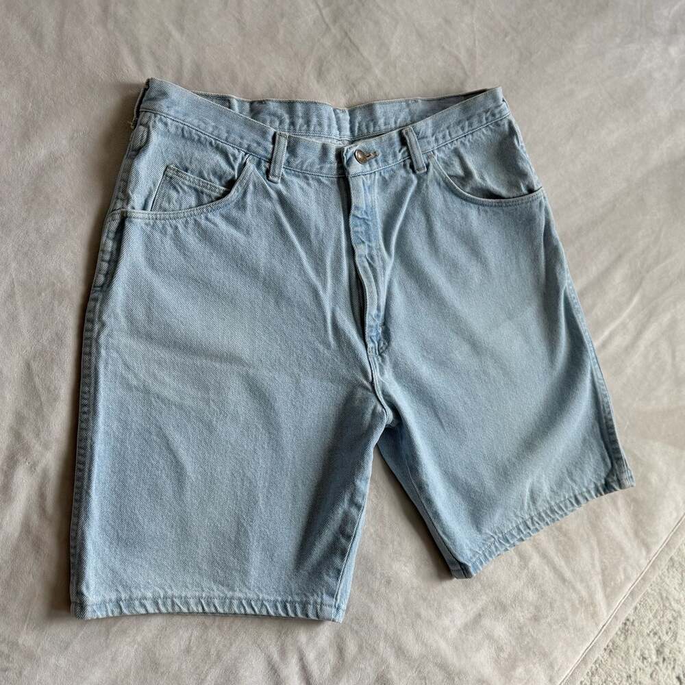 Vintage Wrangler Blue Denim Jean Shorts Mens Size 36